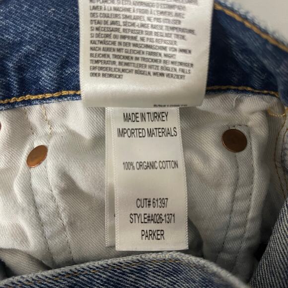 AGOLDE Parker Cut-Off Denim Shorts in Clutch Distressed Raw Hem - Size 28 - Picture 6 of 6